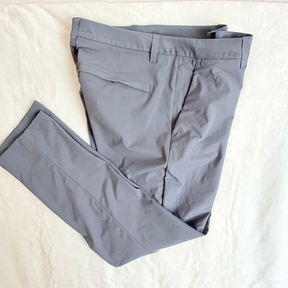 Lululemon Commission Slim Fit Pant Mens 33 Grey Excellent Golf Commuter Tech
